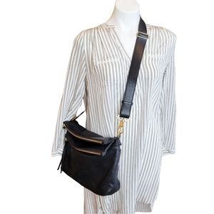 Margot Mickey Double Zip Versatile Hobo in Black-Gold Purse